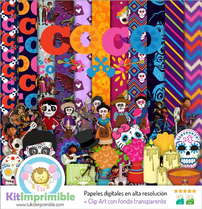 Kit Coco Digital Fondos Decorativos Fiestas Mexicanas - M2
