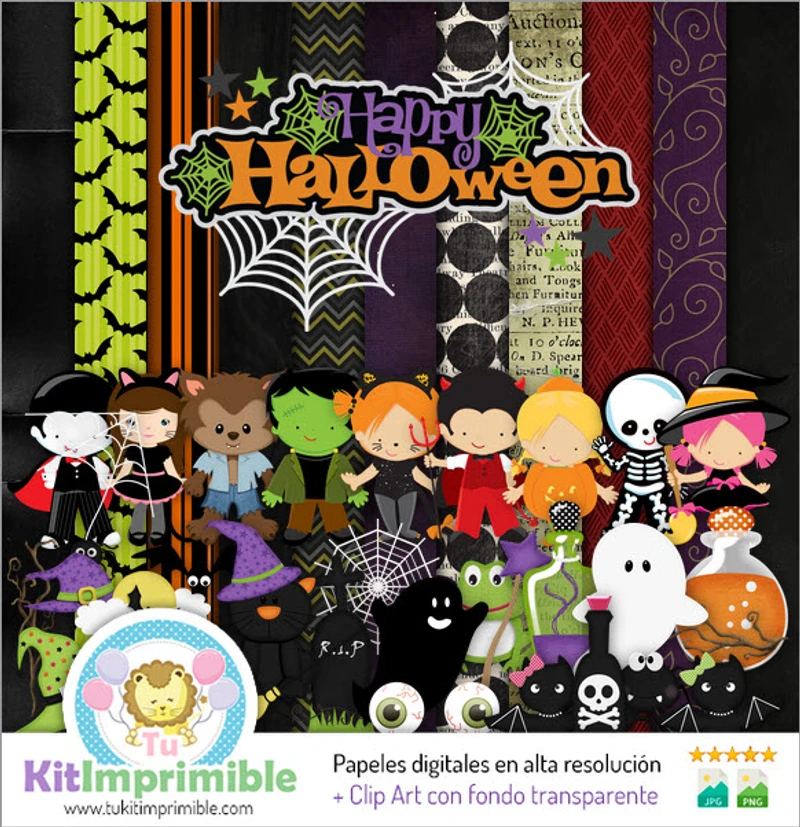 Kit complet de décoration numérique d'horreur pour Halloween - M18