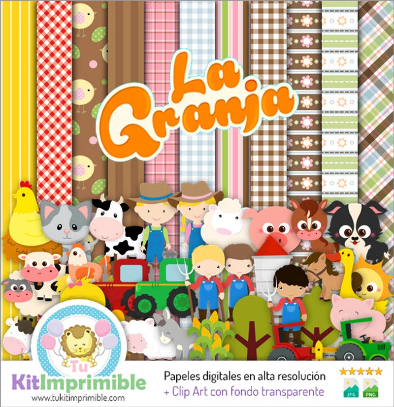 Kit completo de decoração digital para festa na fazenda - M6