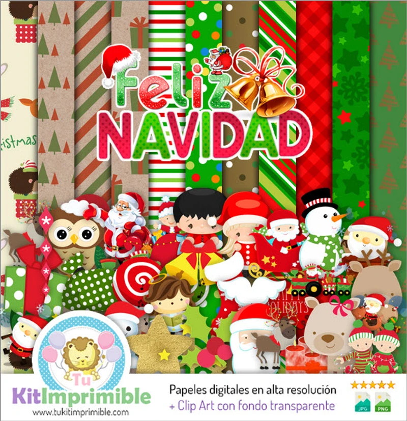 Kit completo di decorazioni natalizie digitali - M6