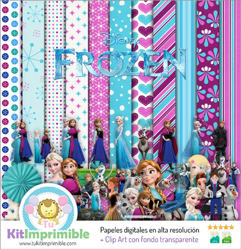 Kit Completo Frozen Digital Decoración Fiestas - M6