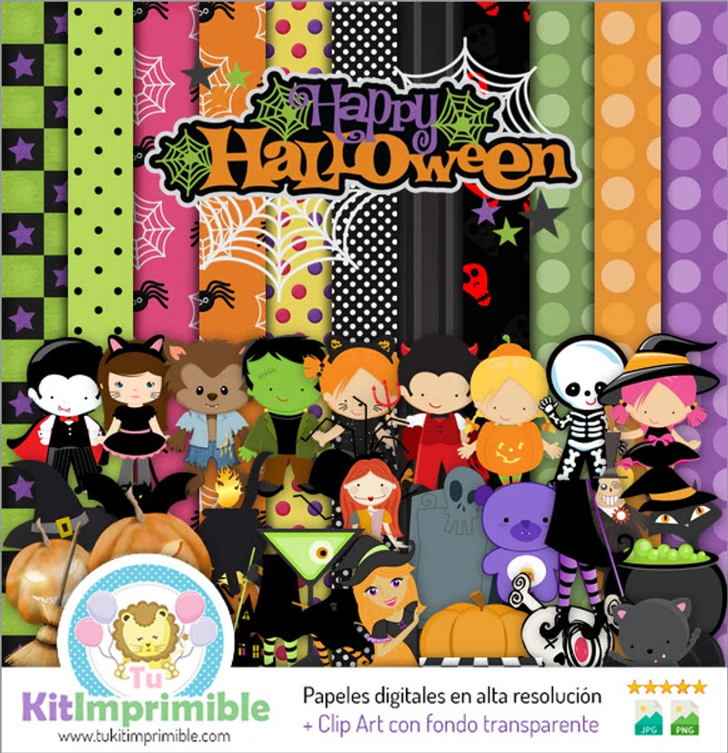 Kit Completo Halloween Digital Decoración Fiestas - M6