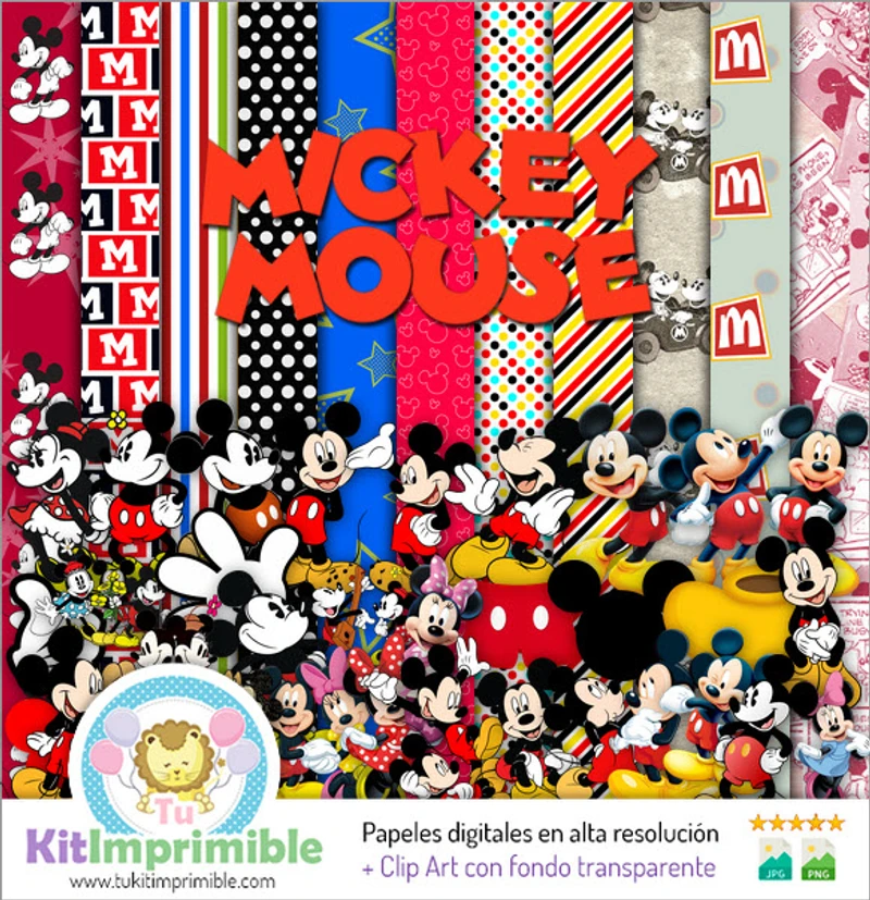 Kit Completo Mickey Mouse Digital Decoración Fiestas - M6