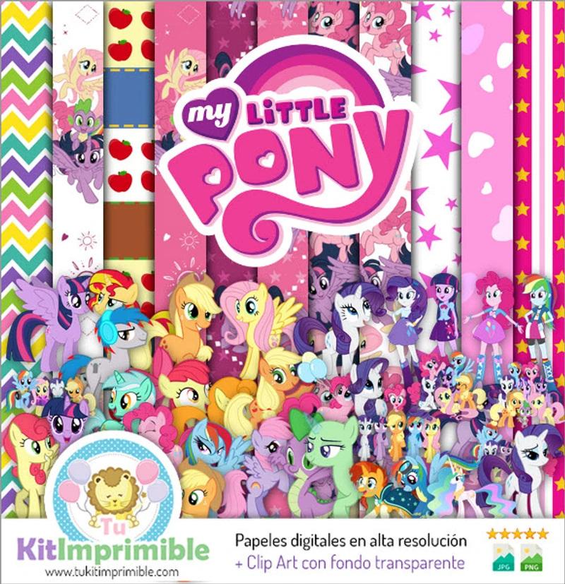 Kit Completo My Little Pony Equestria Digital Decoración - M6