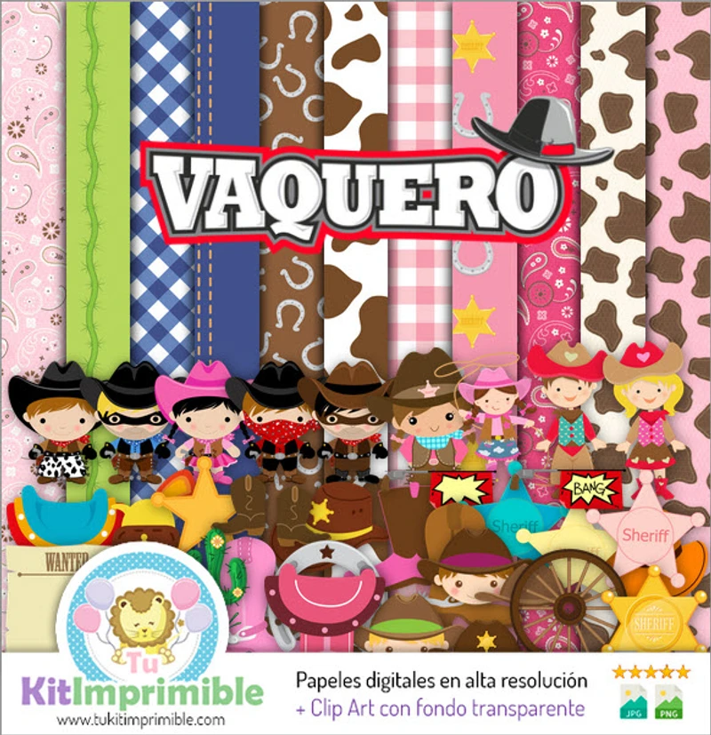 Kit Completo Vaquero Ranchera Digital Decoración Fiestas - M6