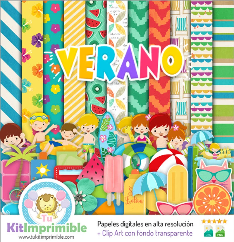 Kit Completo Verano Digital Decoración Fiestas - M6