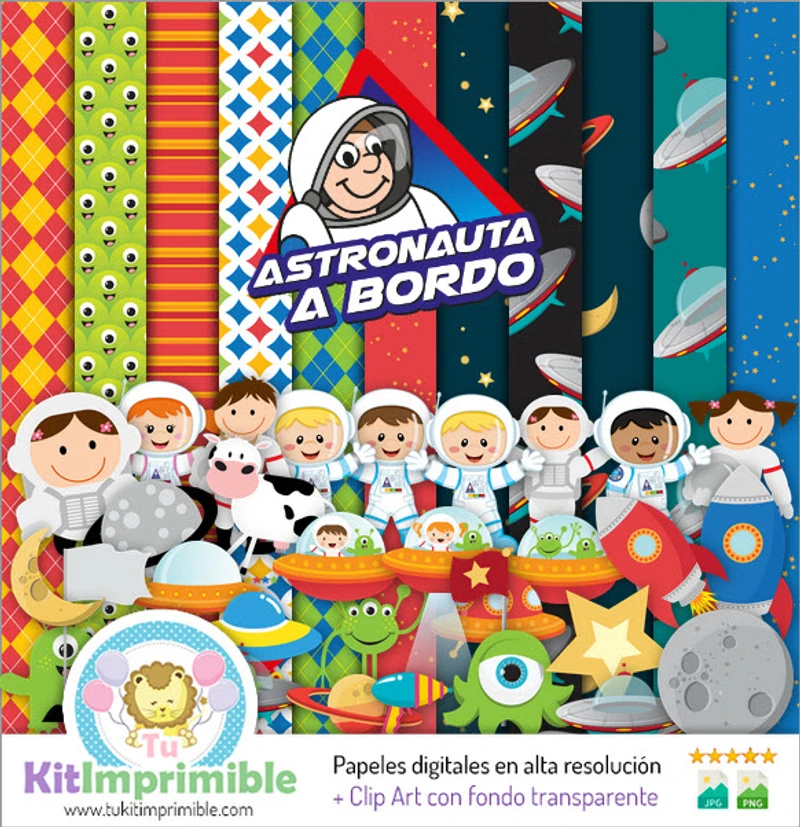 Kit d'astronaute numérique - Décors pour fête spatiale - M2