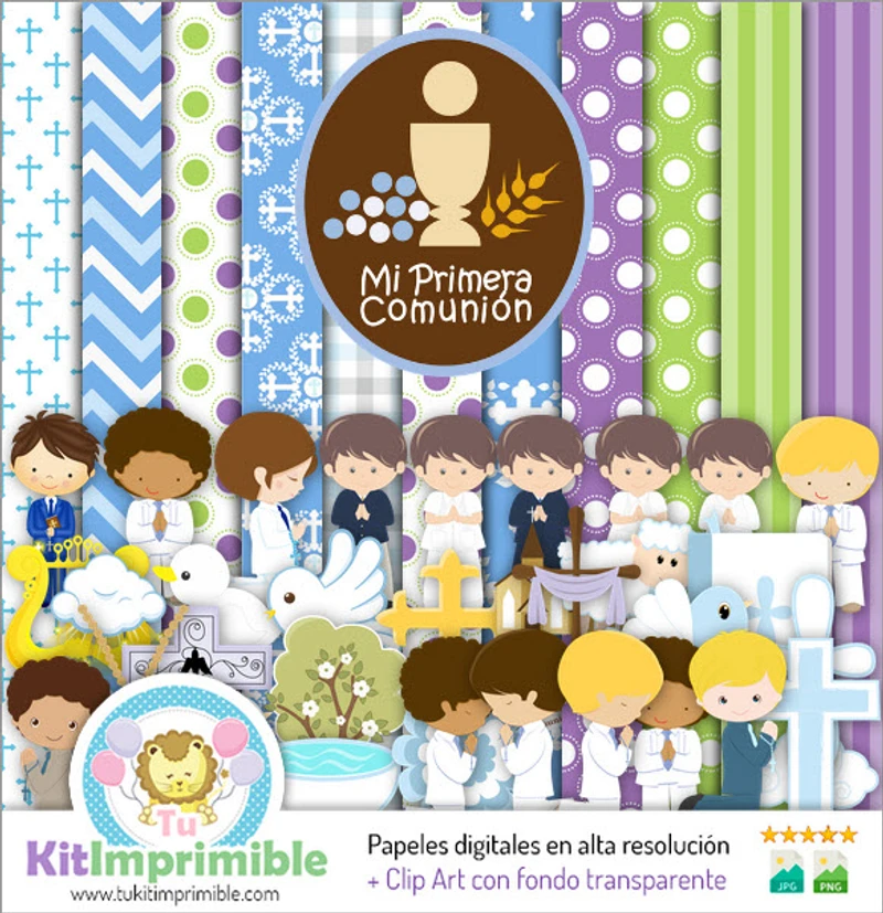 Kit de communion/confirmation numérique pour garçons - M2
