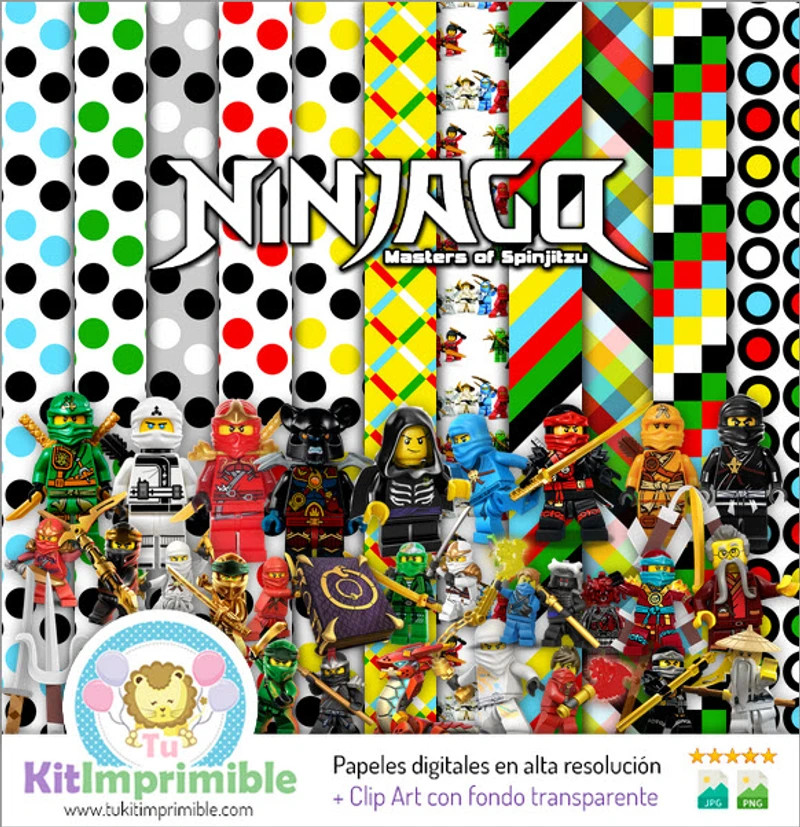 Kit de décor de fête numérique Ninja Go - M2