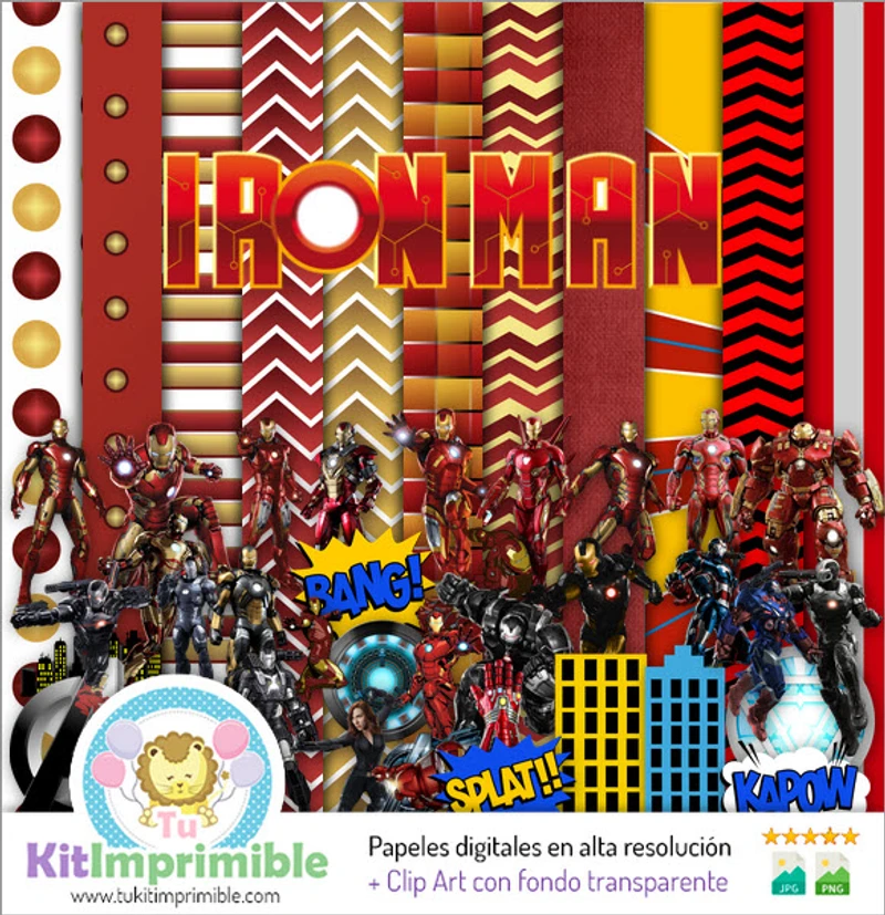 Kit de décor numérique Iron Man pour fête - M2