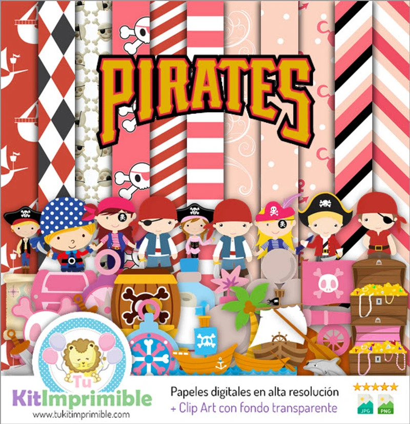 Kit de décor numérique pour fête de pirates - M2