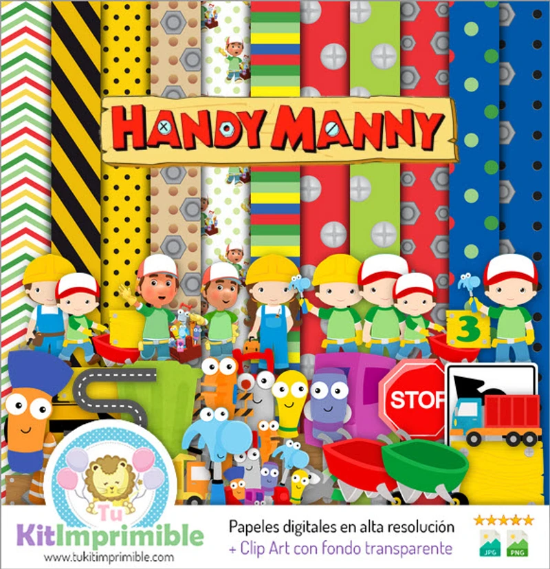 Kit de décors numériques Handy Manny pour fêtes - M2
