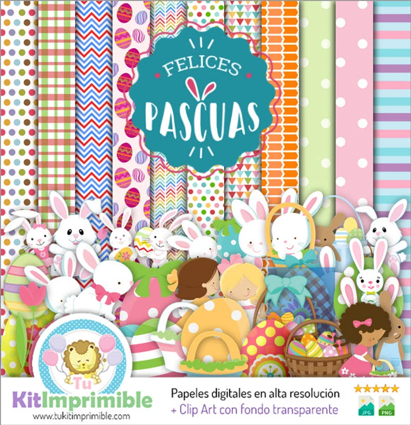 Kit de décors numériques Lapin de Pâques - M2