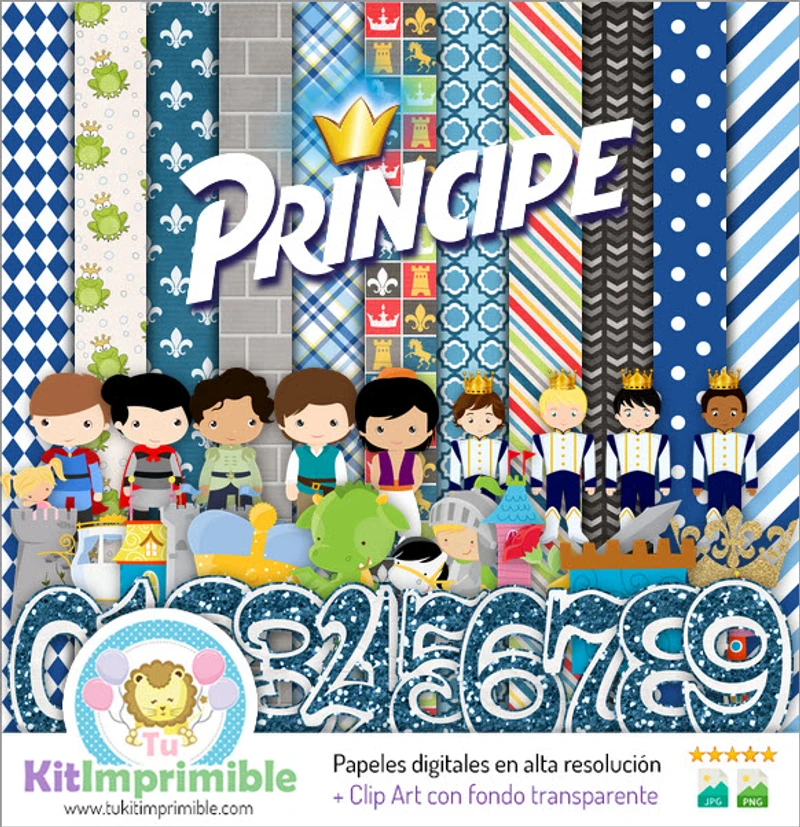 Kit de décors numériques Prince pour fêtes - M2