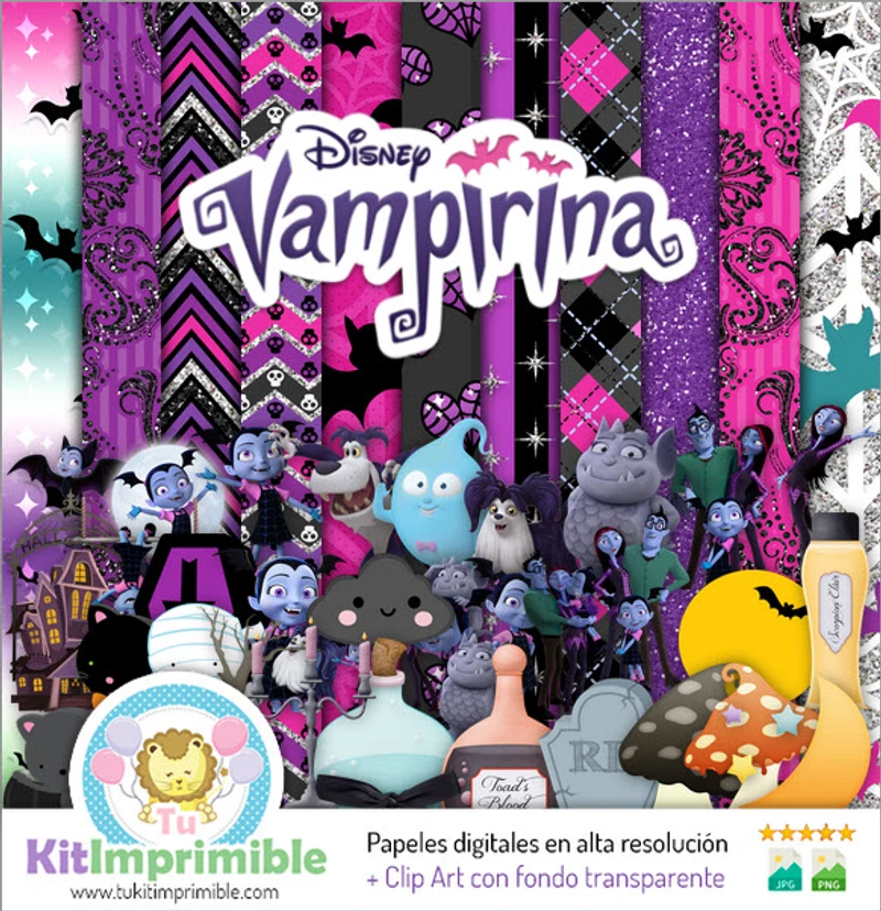 Kit de décors numériques Vampirina pour fêtes - M2