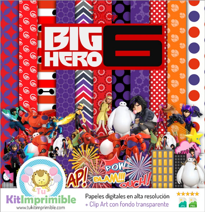 Kit de fond numérique Big Hero 6 pour fête - M2