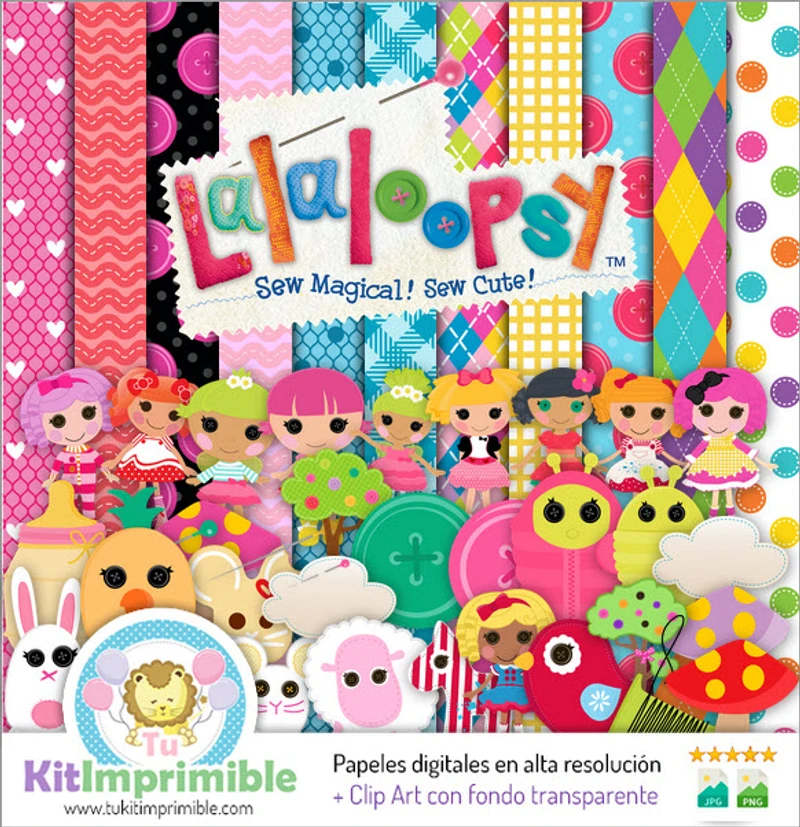 Kit de fond numérique Lalaloopsy pour fête - M2