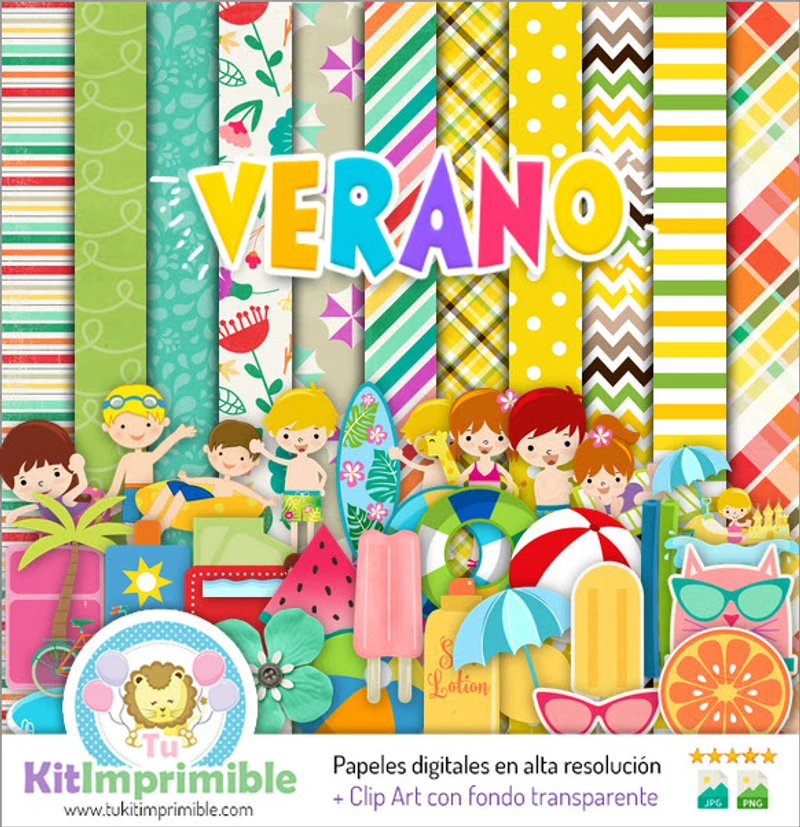 Kit de fond numérique pour fête d'été - M2