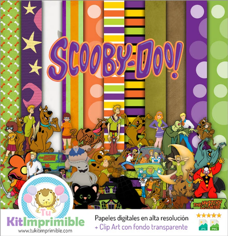 Kit de fond numérique Scooby-Doo pour fête - M2