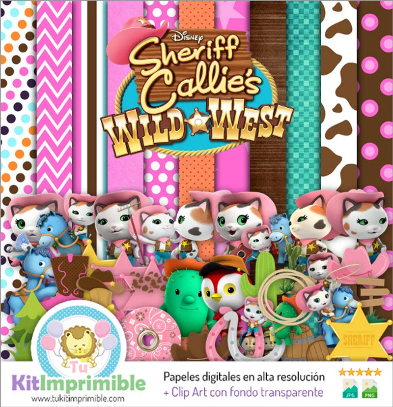 Kit de fond numérique Sheriff Callie pour fête - M2