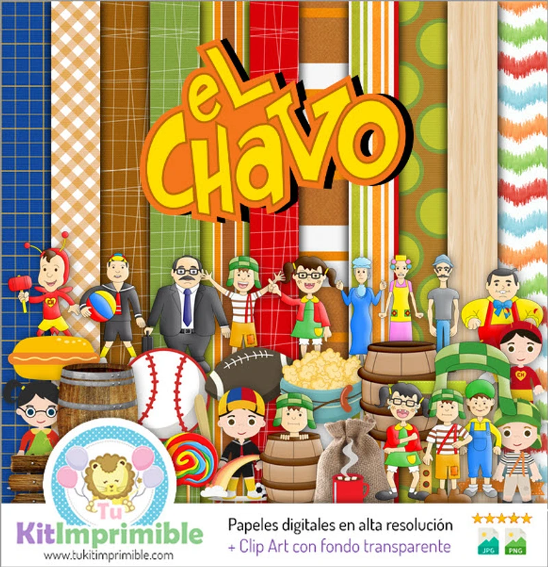 Kit de fonds décoratifs numériques El Chavo Del 8 - M2