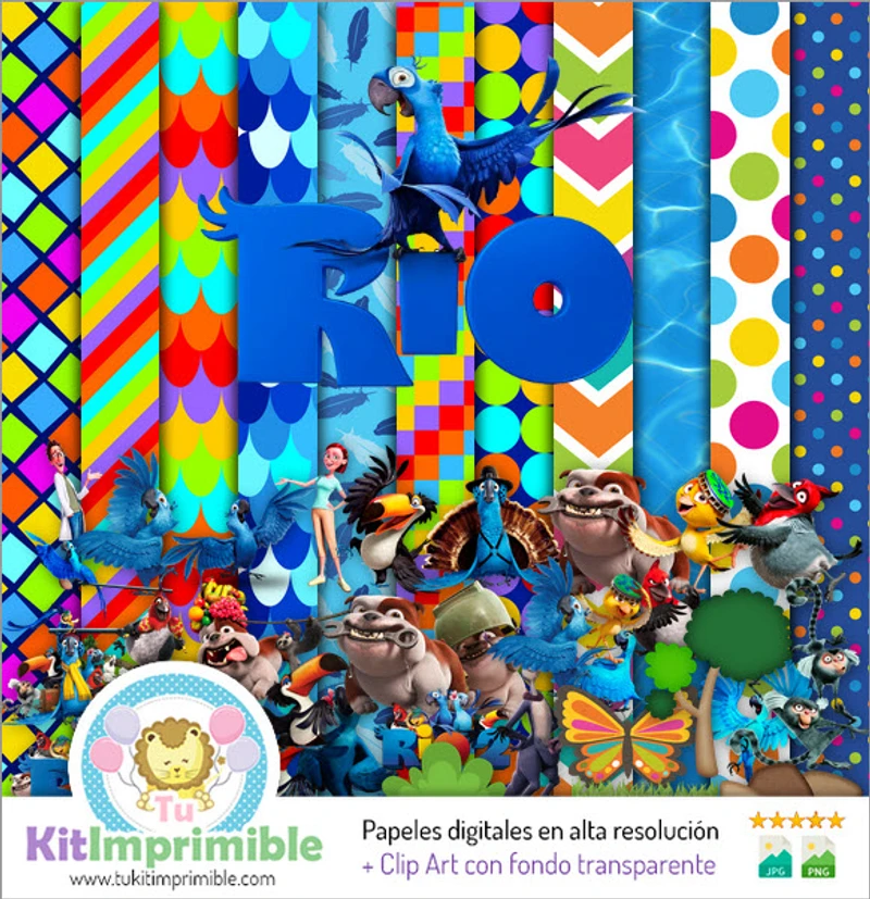 Kit de fundo digital para festa Rio 2 - M2