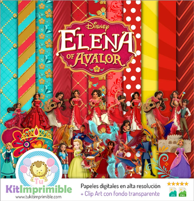 Kit di sfondi decorativi digitali Elena di Avalor - M2