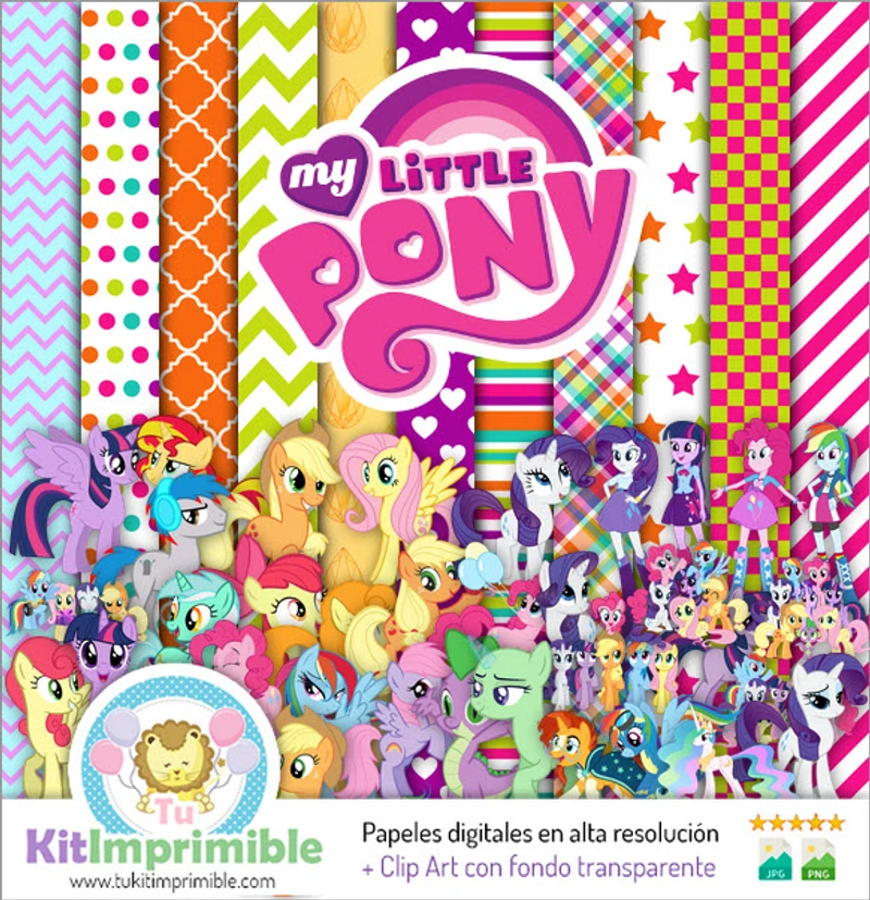 Kit di sfondi decorativi digitali My Little Pony Equestria - M2
