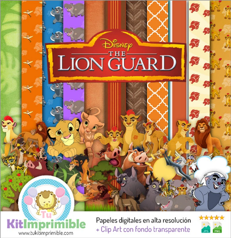 Kit di sfondi decorativi digitali The Lion Guard - M2