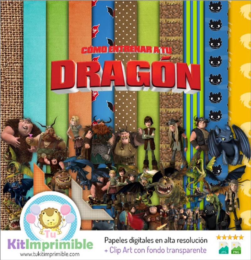 Kit di sfondi digitali di Dragon Trainer - M2
