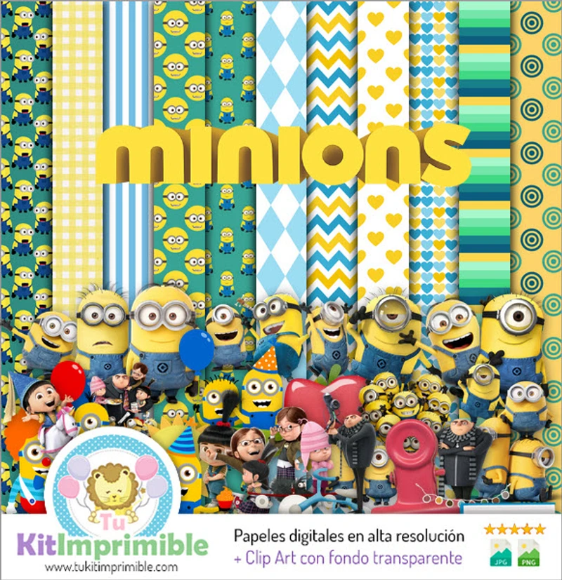 Kit di sfondo digitale per feste dei Minions - M2