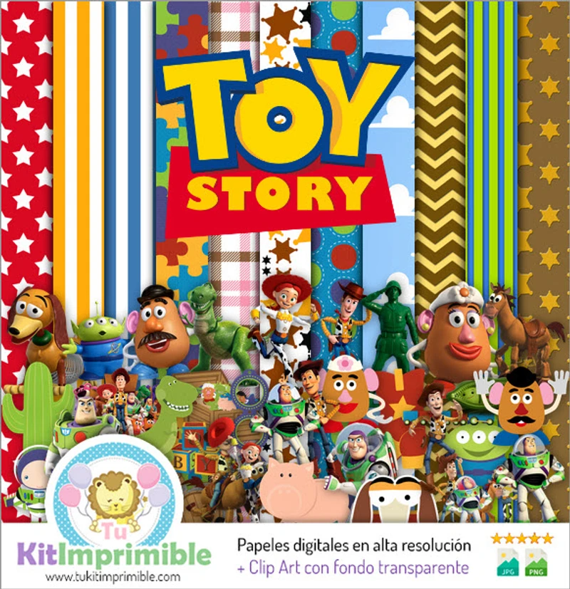 Kit di sfondo digitale per feste Toy Story - M2