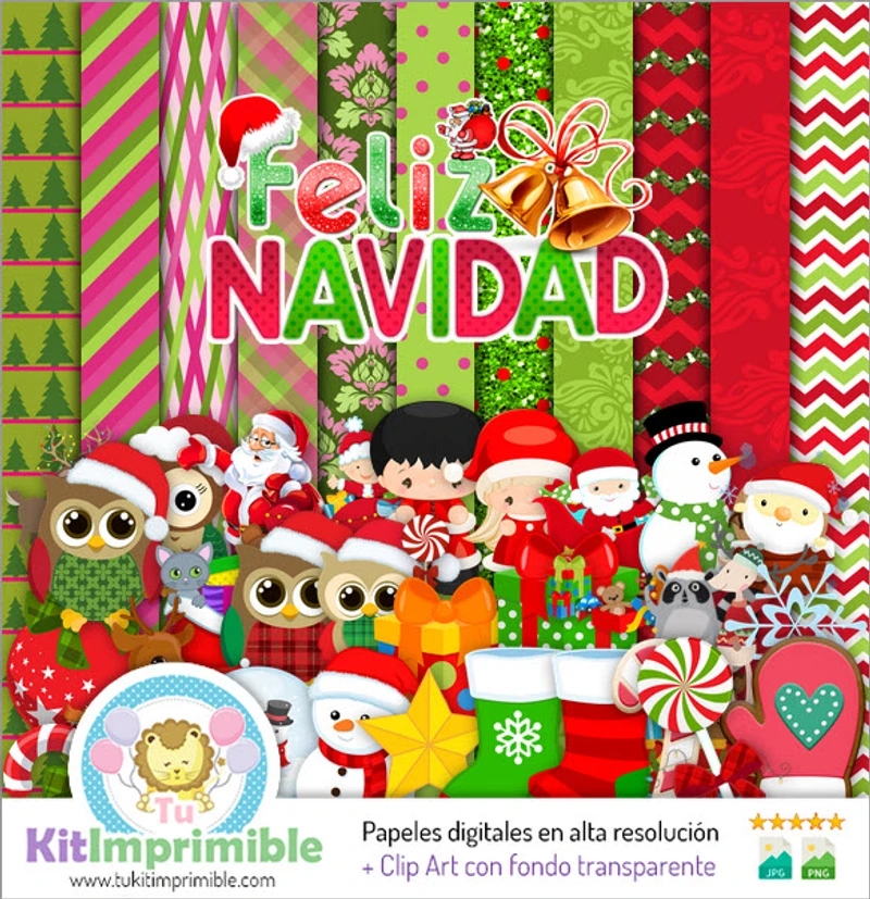 Kit Digital Navidad Completo Recursos Gráficos - M12