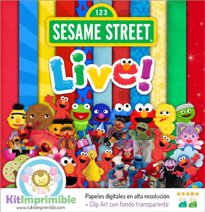 Kit Elmo Digital Fondos Decorativos Fiestas - M2