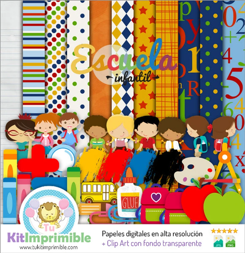 Kit Escolar Digital com Fundos Decorativos para Salas de Aula - M2