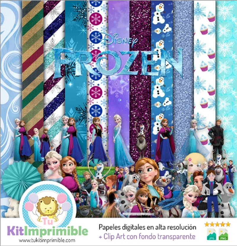 Kit Frozen Digital Fondos Decorativos Fiestas - M2