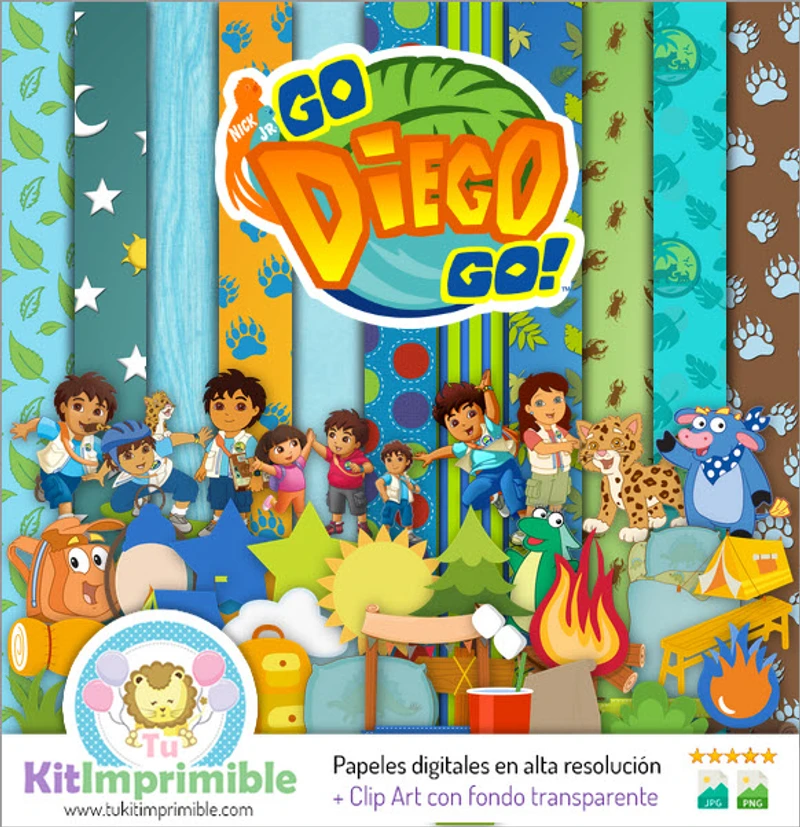 Kit Go Diego Go Fond décoratif numérique pour fêtes - M2