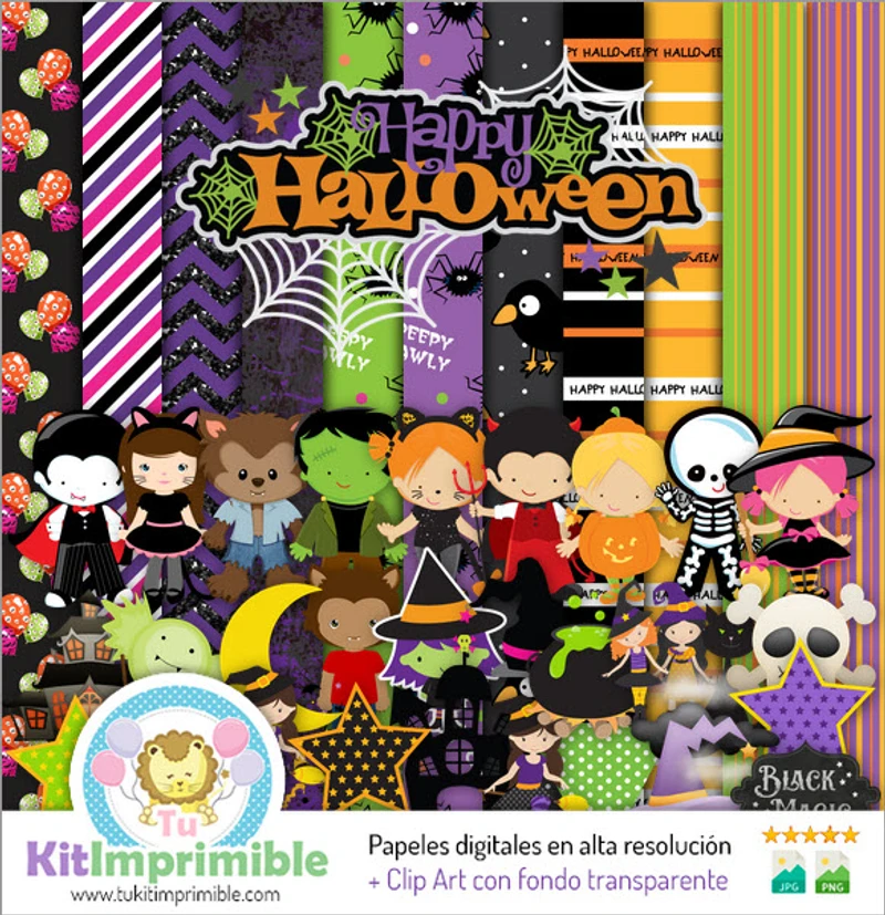 Kit Halloween Digital Elementos Terroríficos - M13