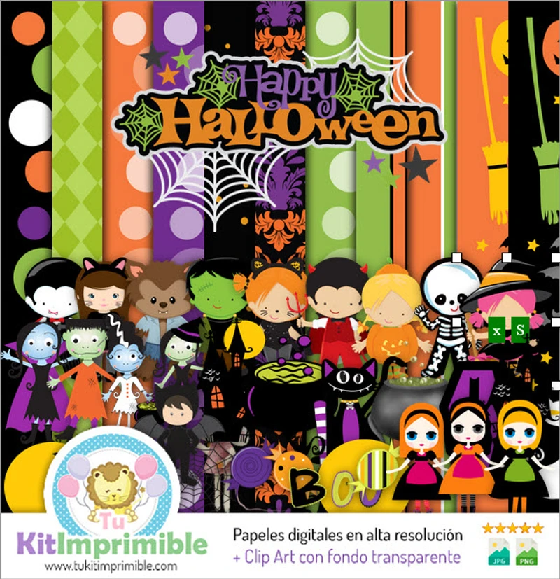 Kit Halloween Digital Fondos Decorativos Fiestas - M2