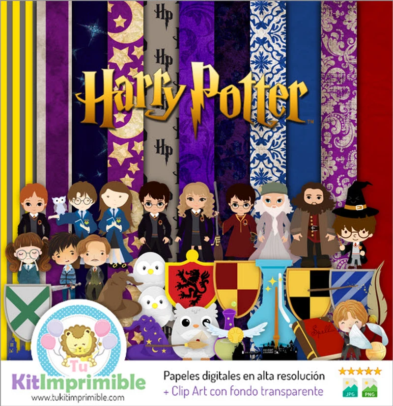 Kit Harry Potter Digital Fondos Decorativos Fiestas - M2