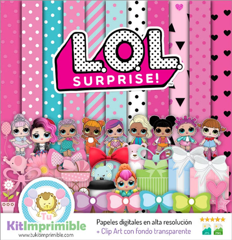 Kit Lol Surprise Digital Fondos Decorativos Fiestas - M2