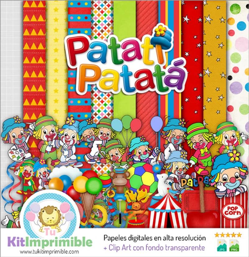 Kit Patati Patata Digital Fondos Decorativos Fiestas - M2