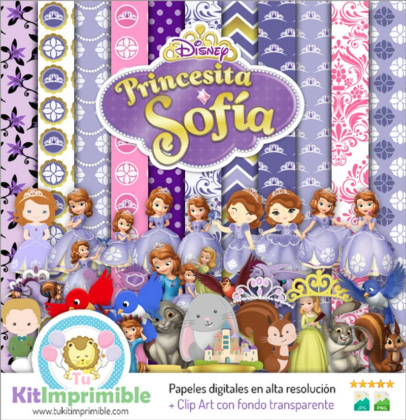 Kit Princesa Sofia Digital Fondos Decorativos Fiestas - M2