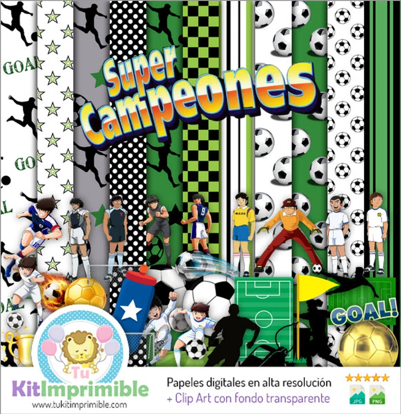 Kit Super Campeones Digital Fondos Decorativos Fiestas - M2