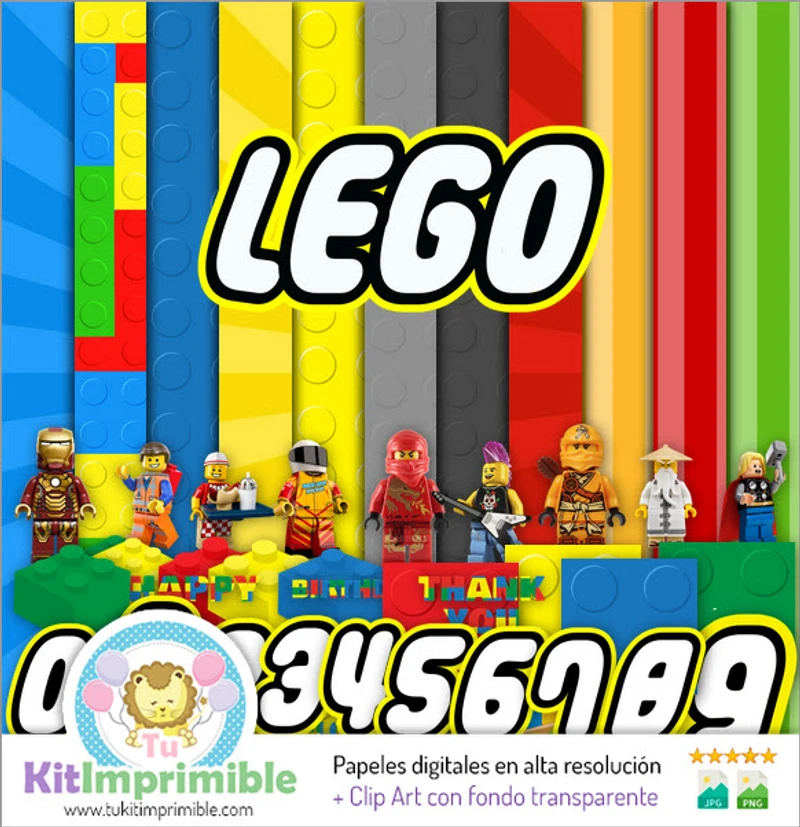 Lego Digital Papers Parties Construction - M1