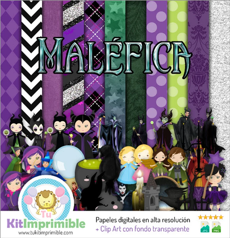 Maleficent Digitale Texturen Scrapbook-Muster - M3