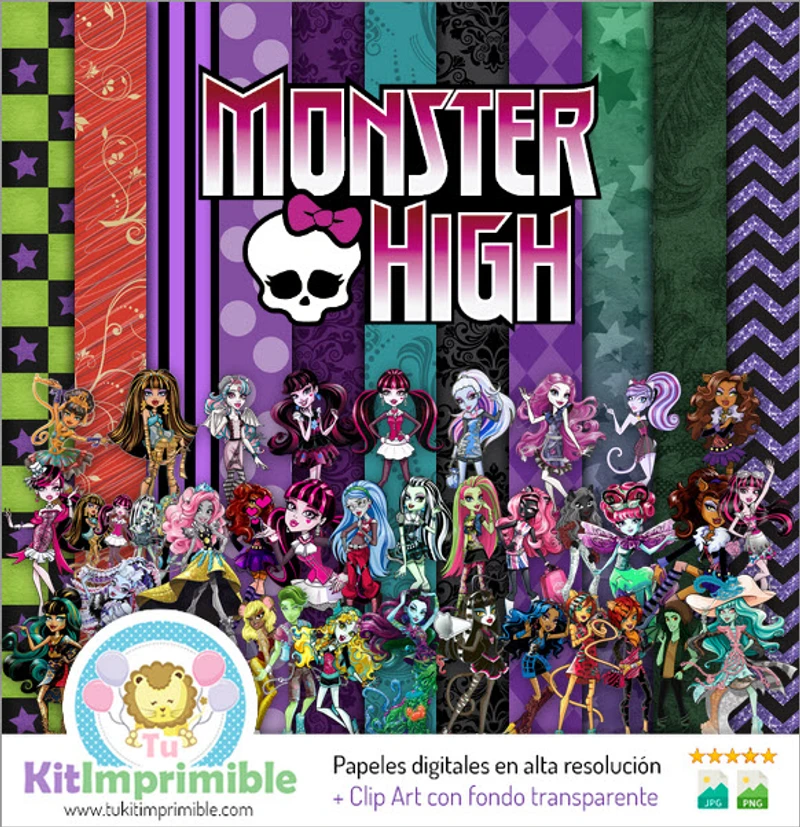 Monster High Digital Papers Feste dei mostri - M1