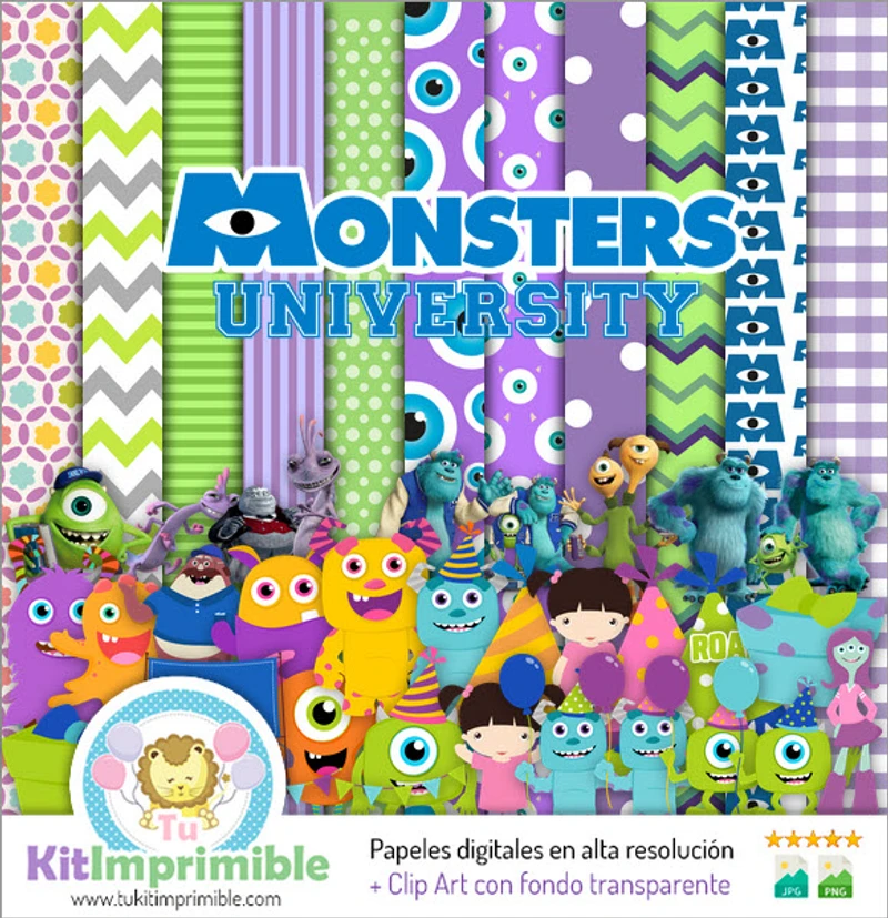 Monsters Inc University Digital Invitations - M5