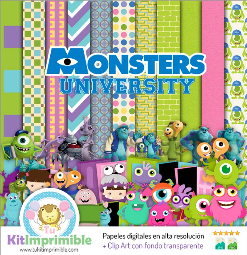 Monsters Inc University Party Digital Papers - M1