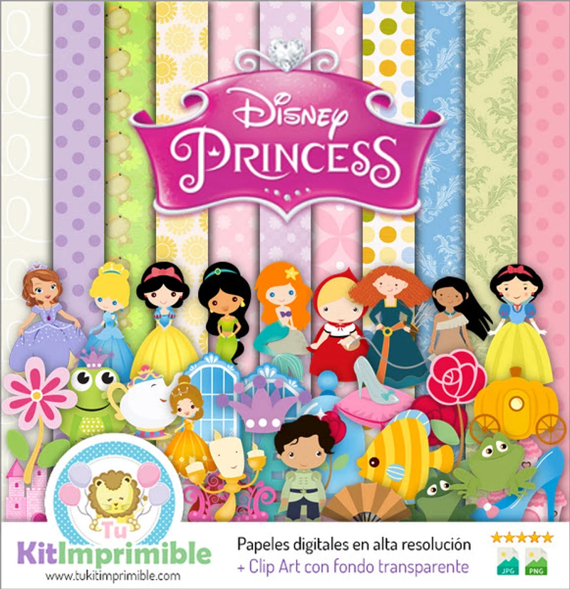 Motifs de scrapbooking Digital Princess Textures - M3